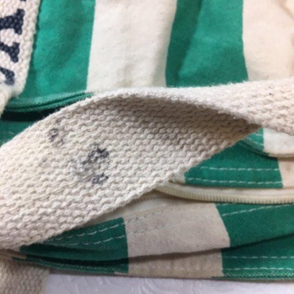 Caribbean Joe Striped Canvas Zip Shopping Beach Travel Tote Bag Extra Lg 22"x18" - Picture 10 of 16